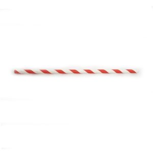 6 x 197mm Paper Straw(Red Strip)(纸-红白纹)
